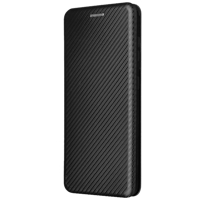 Comfycase Samsung Galaxy S21 Carbon Shell Flip Hoesje Zwart