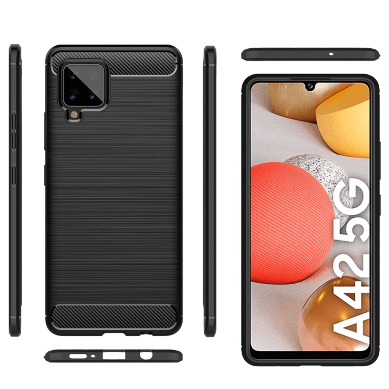 Mocaa Samsung Galaxy A42 Schokbestendig Slank Hoesje Zwart