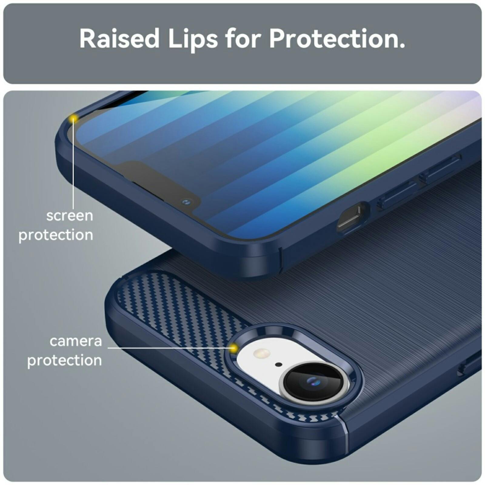 Mocaa Apple iPhone 16e Brushed Hoesje Blauw