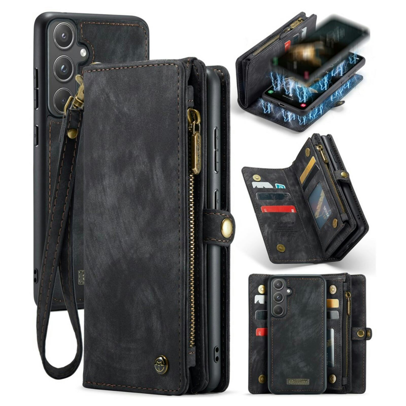 Caseme Samsung A55 Vintage Wallet Hoesje Zwart