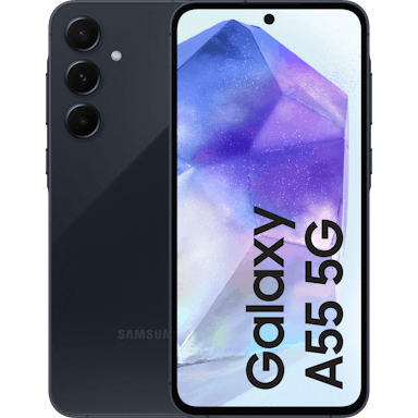 Samsung Galaxy A55 5G Awesome Navy - Aanzicht vanaf links