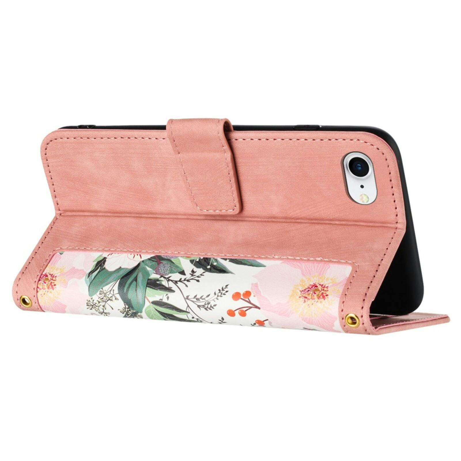 Mocaa Apple iPhone 16e Floral Series Bookcase Roze