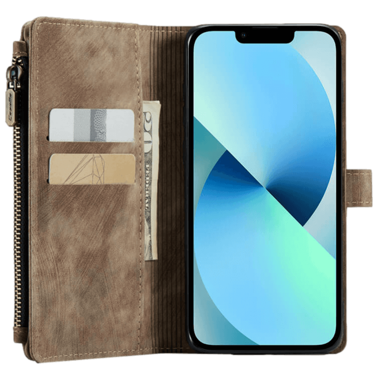 Caseme iPhone 13 Mini Portemonnee Hoesje Bruin