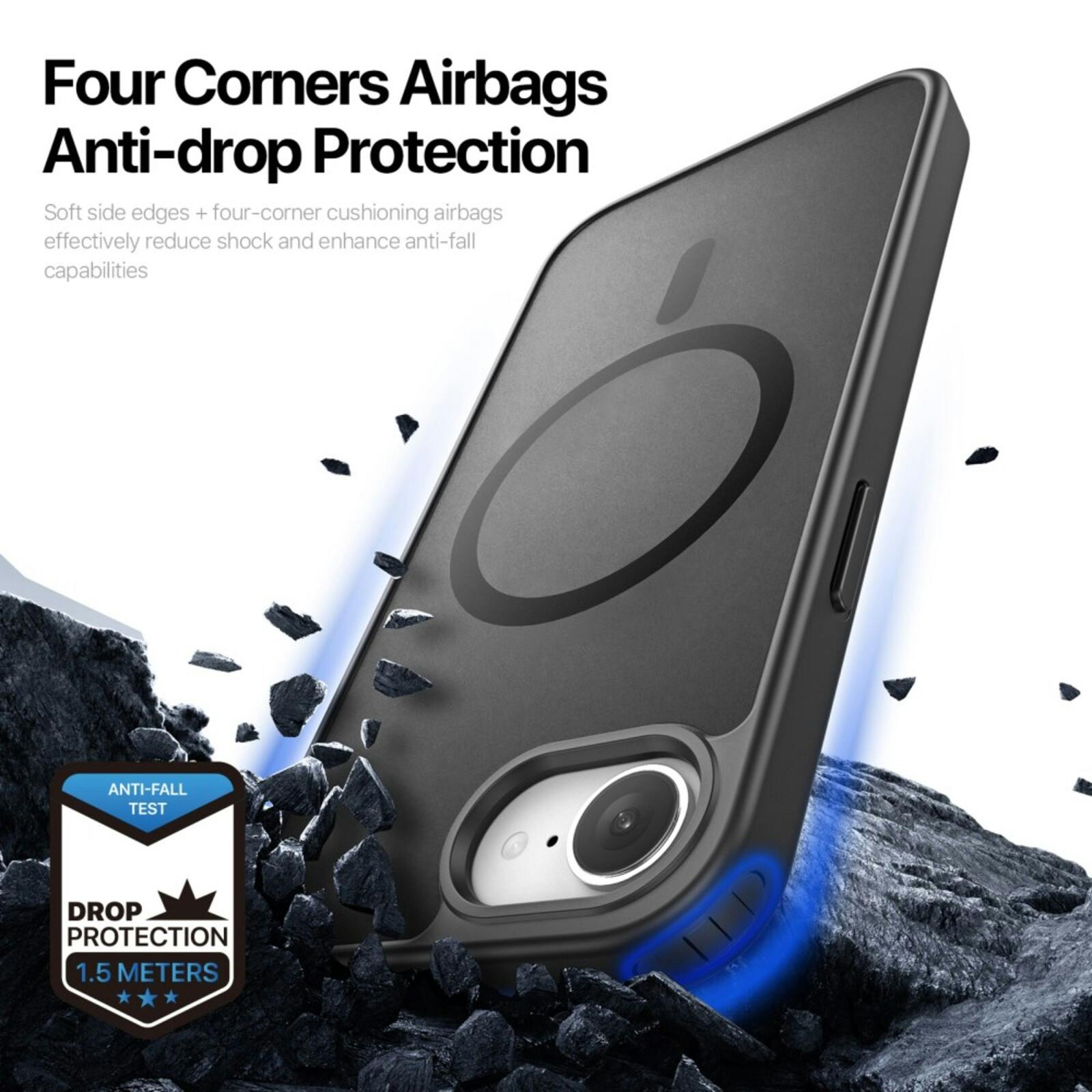 DUX DUCIS Apple iPhone 16e Mat MagSafe Hoesje Zwart