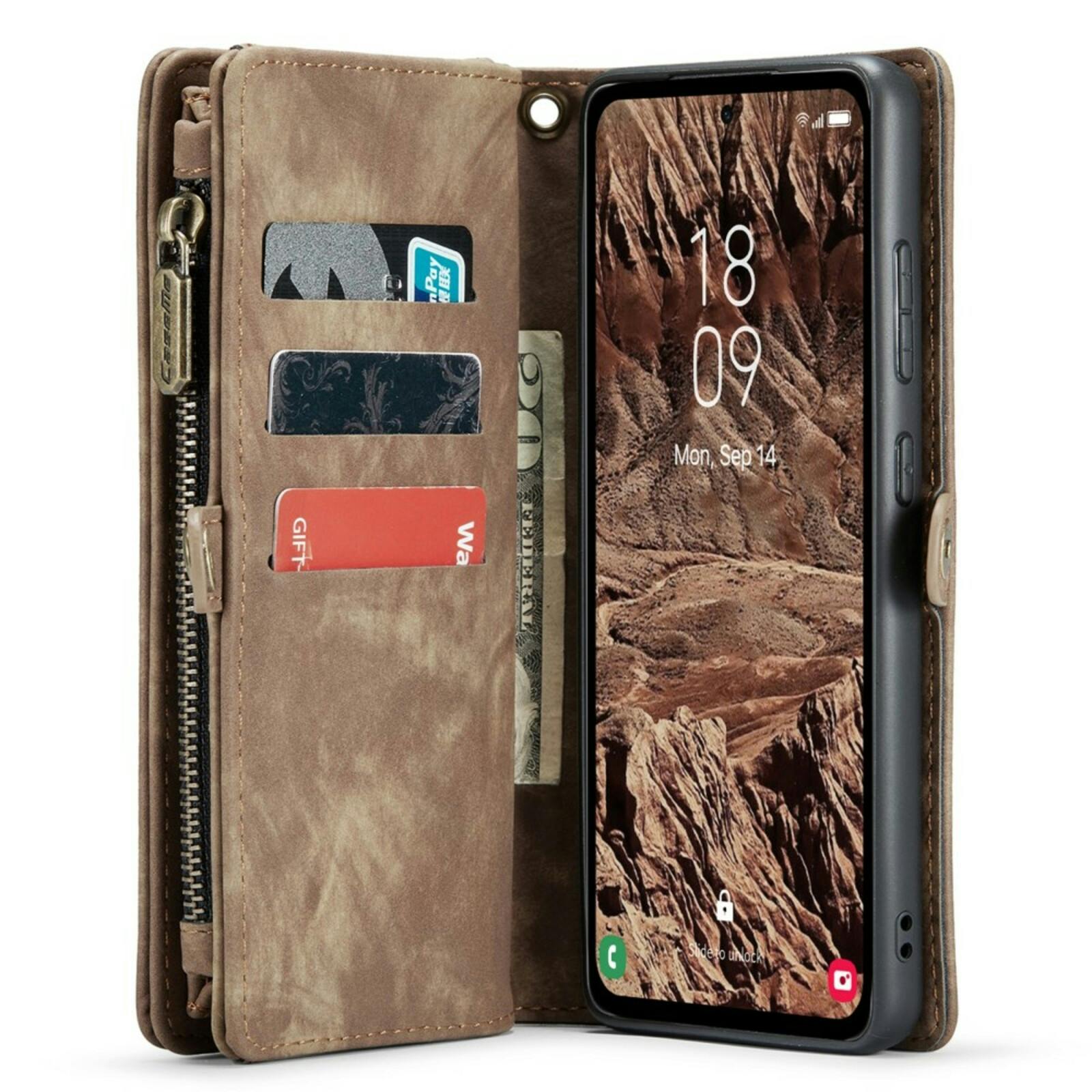 Caseme Samsung A55 Vintage Wallet Hoesje Bruin