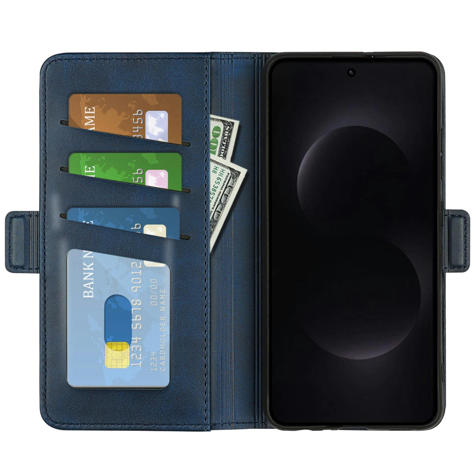 CaseBody Samsung S26 Ultra Real Leather Wallet Hoesje Blauw
