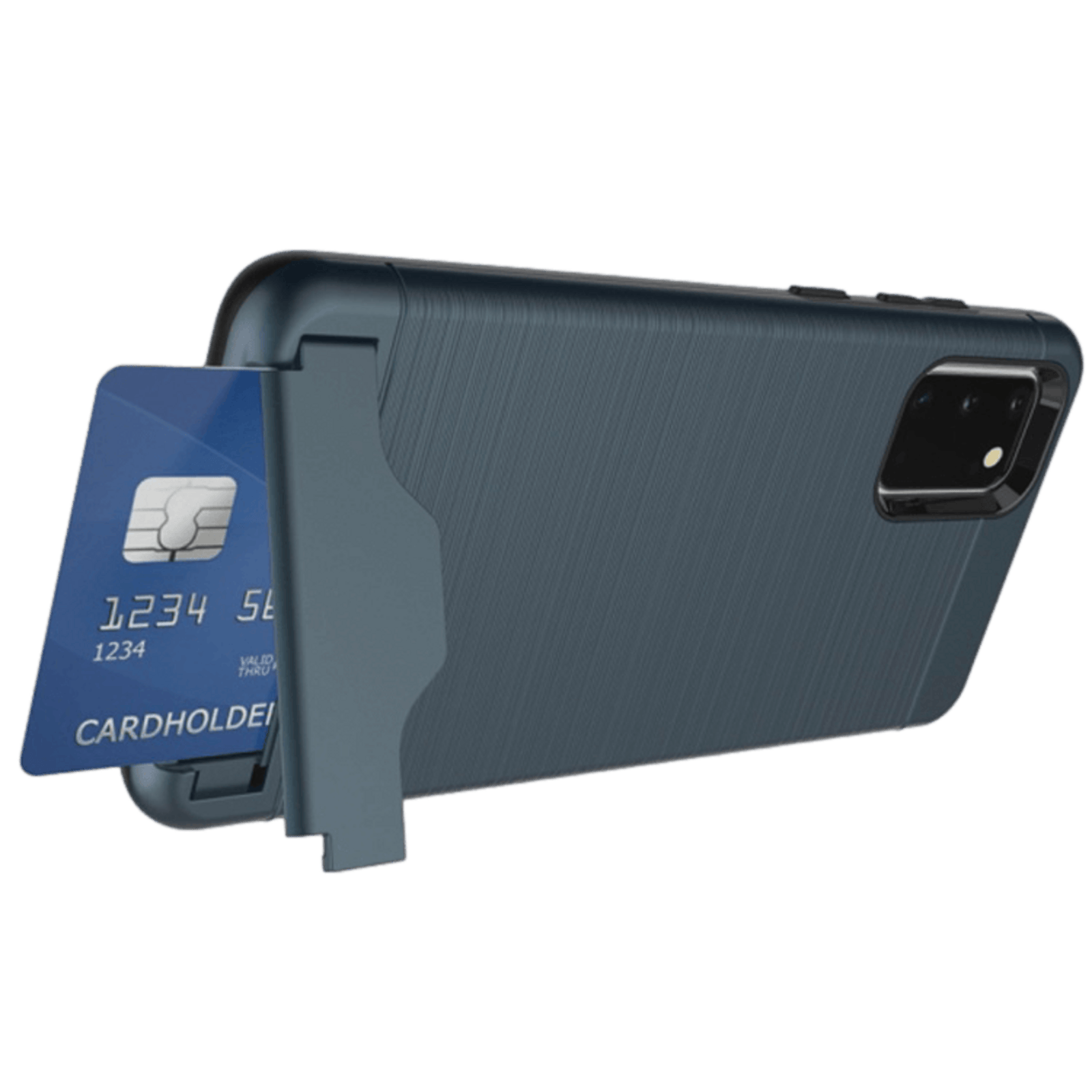 CaseBody Samsung Galaxy S20 Brushed Hoesje met Pashouder Blauw