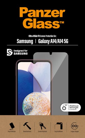 PanzerGlass Samsung Galaxy A14 Screenprotector Transparant
