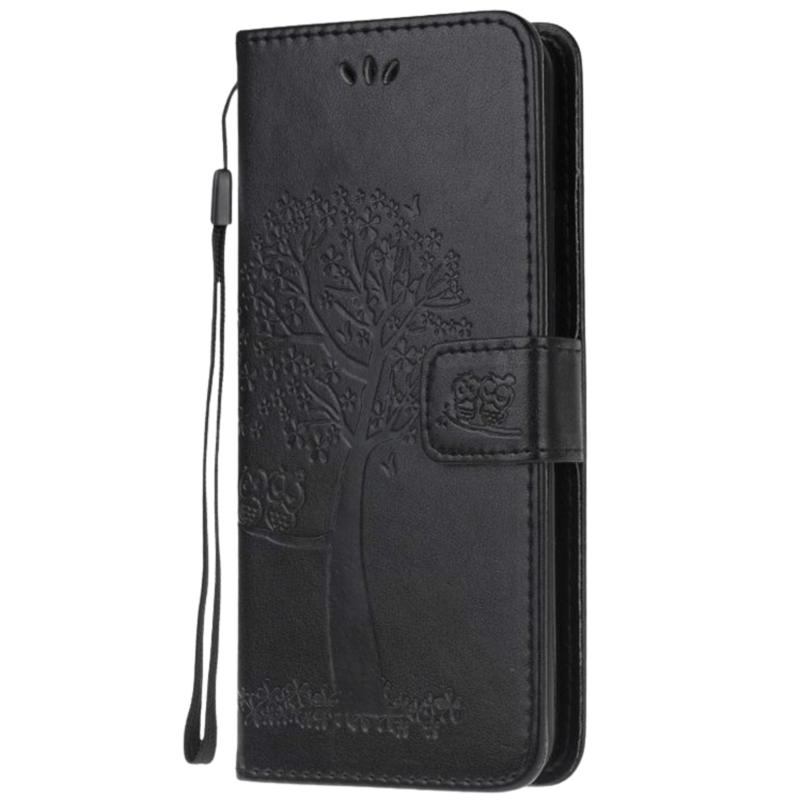 Comfycase Samsung Galaxy A41 Bookcase Hoesje Uiltjes Zwart