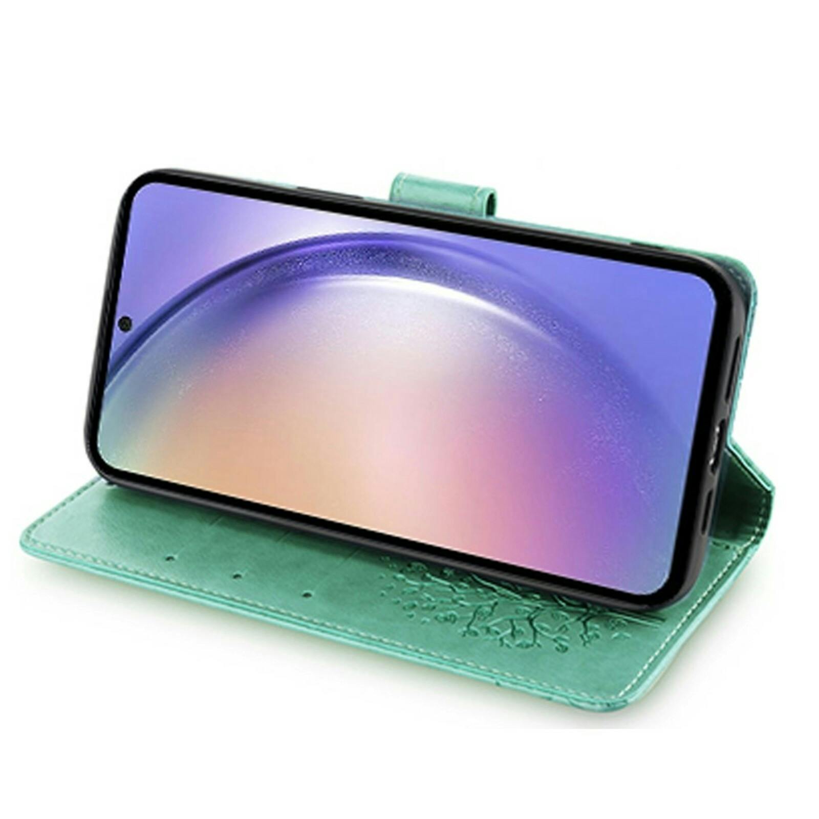 Mocaa Samsung Galaxy S23 Bookcase Gravure Hertjes Groen