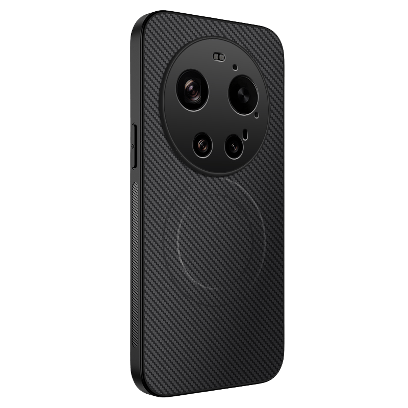 CaseBody Xiaomi 17 Ultra Carbon Fiber Magnetic Hoesje Zwart