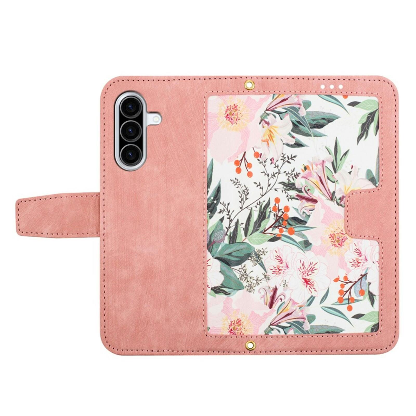 Mocaa Samsung Galaxy A57 Floral Series Bookcase Roze
