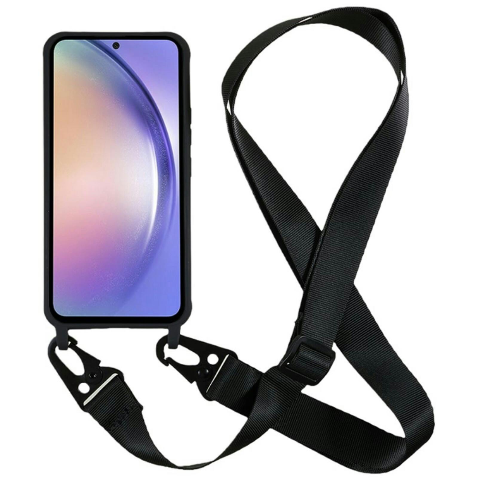 Mocaa Samsung Galaxy A25 Hoesje met Verstelbaar Koord Zwart