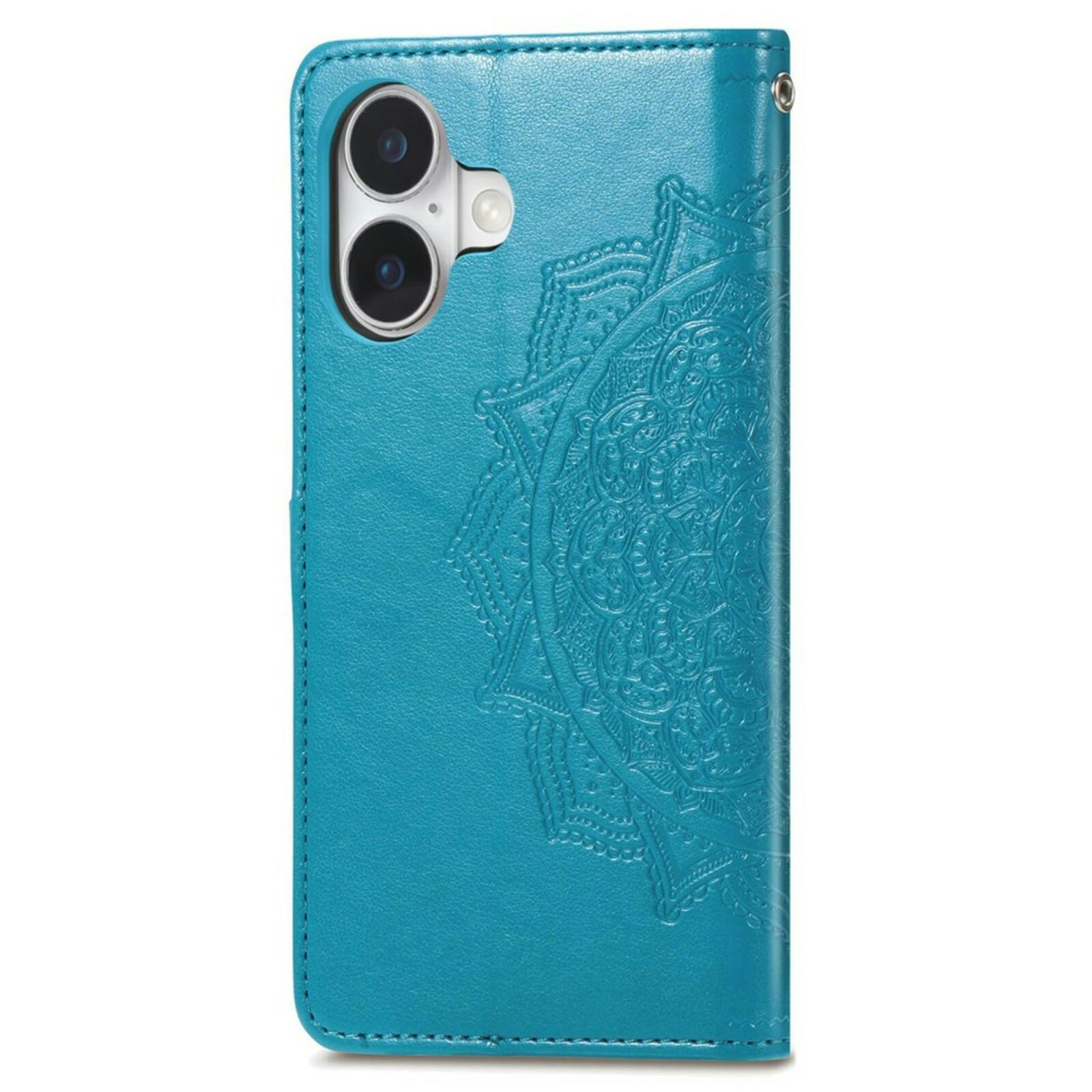 Comfycase iPhone 16 Mandala Booklet Hoesje Blauw