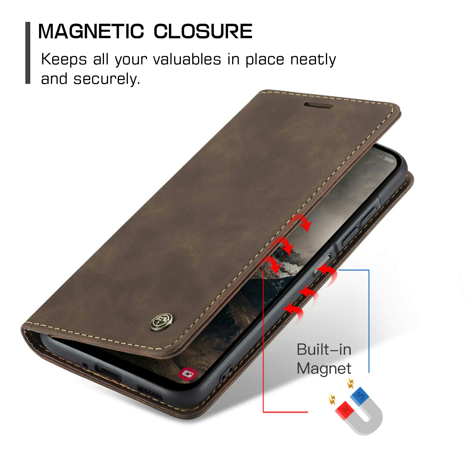 Caseme Samsung Galaxy A57 Business Bookcase Hoesje Bruin