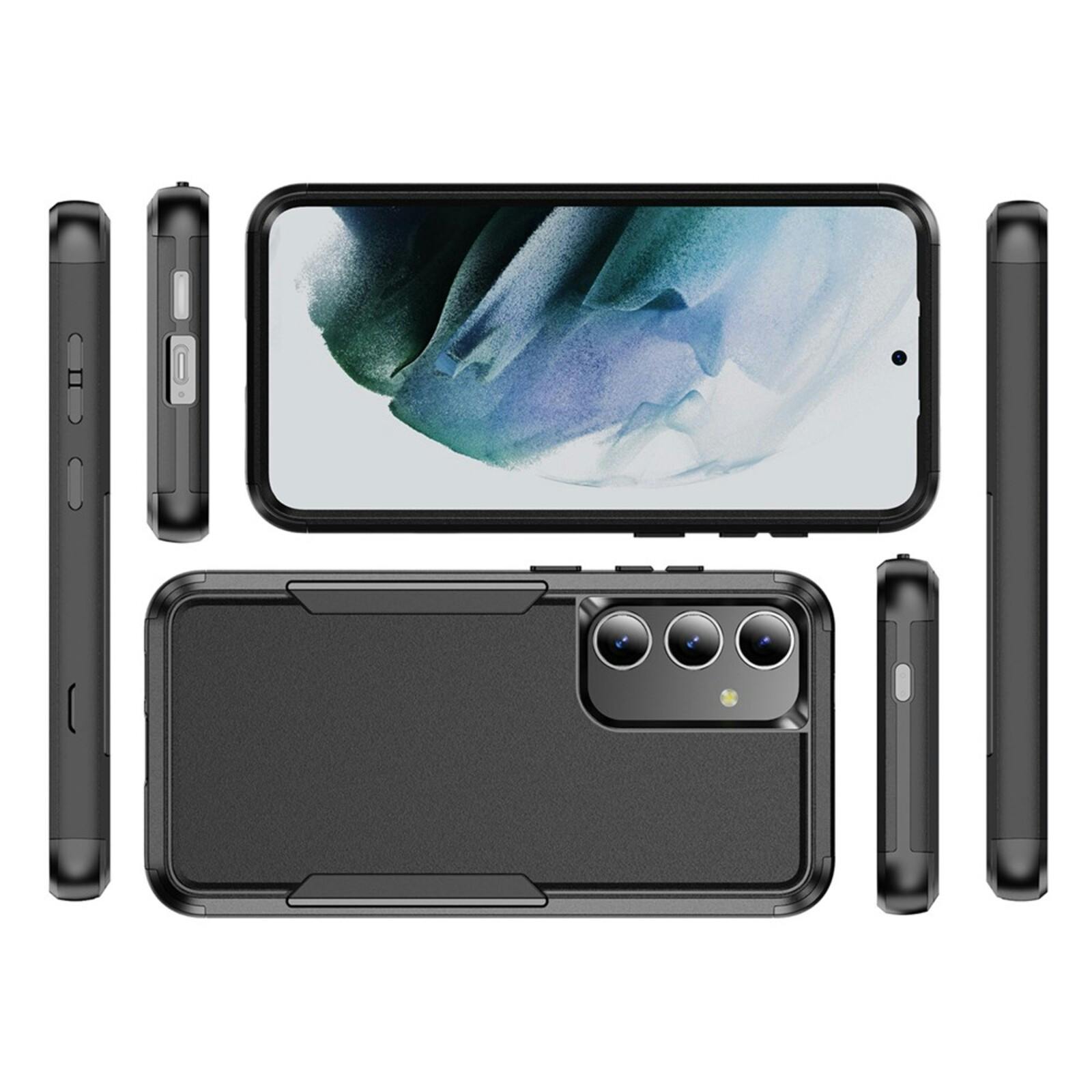 CaseBody Samsung Galaxy S24/S25 3-in-1 Shockproof Hardcase Zwart