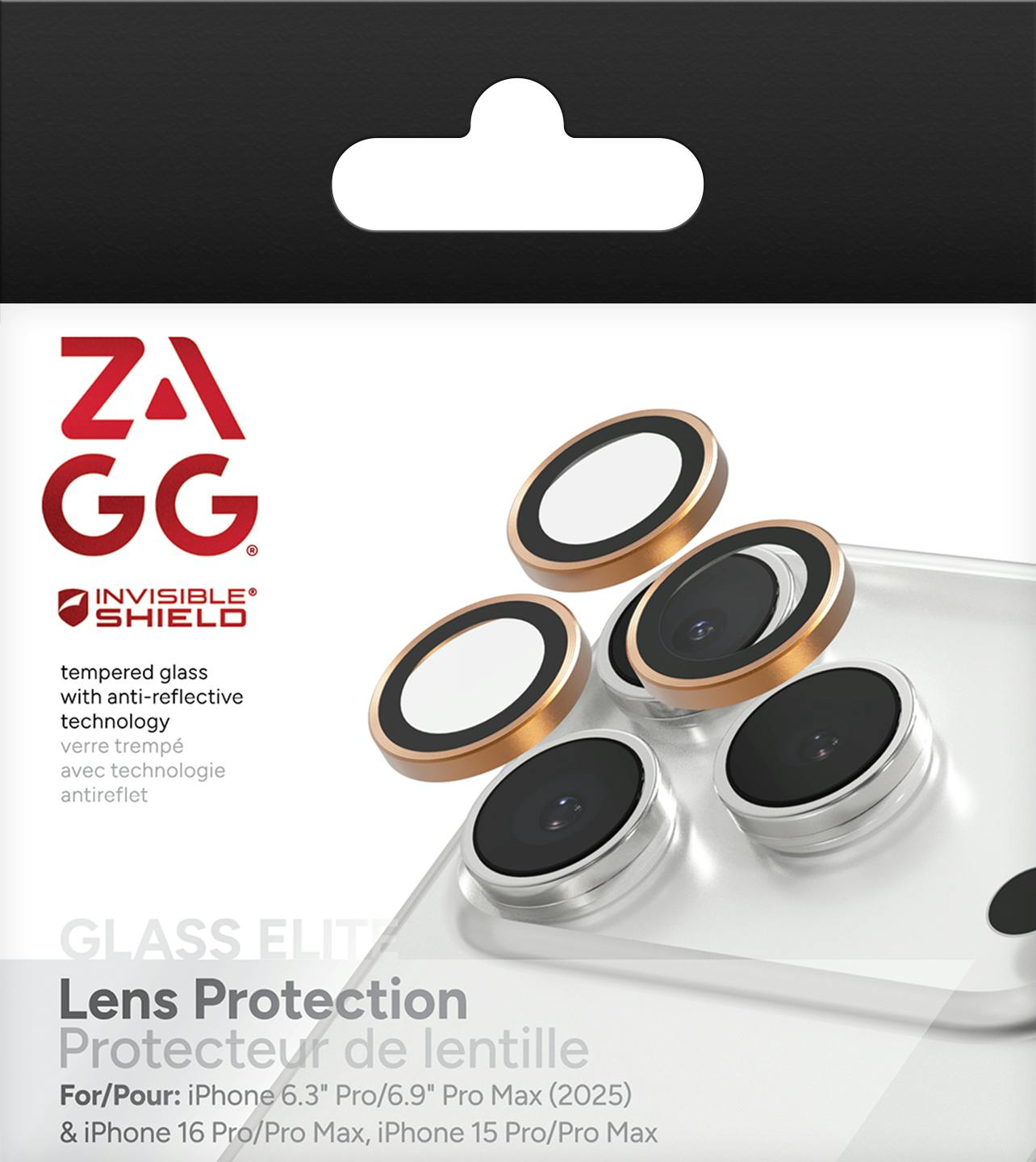 InvisibleShield iPhone 17 Pro (Max) Glass Elite Camera Protector Oranje