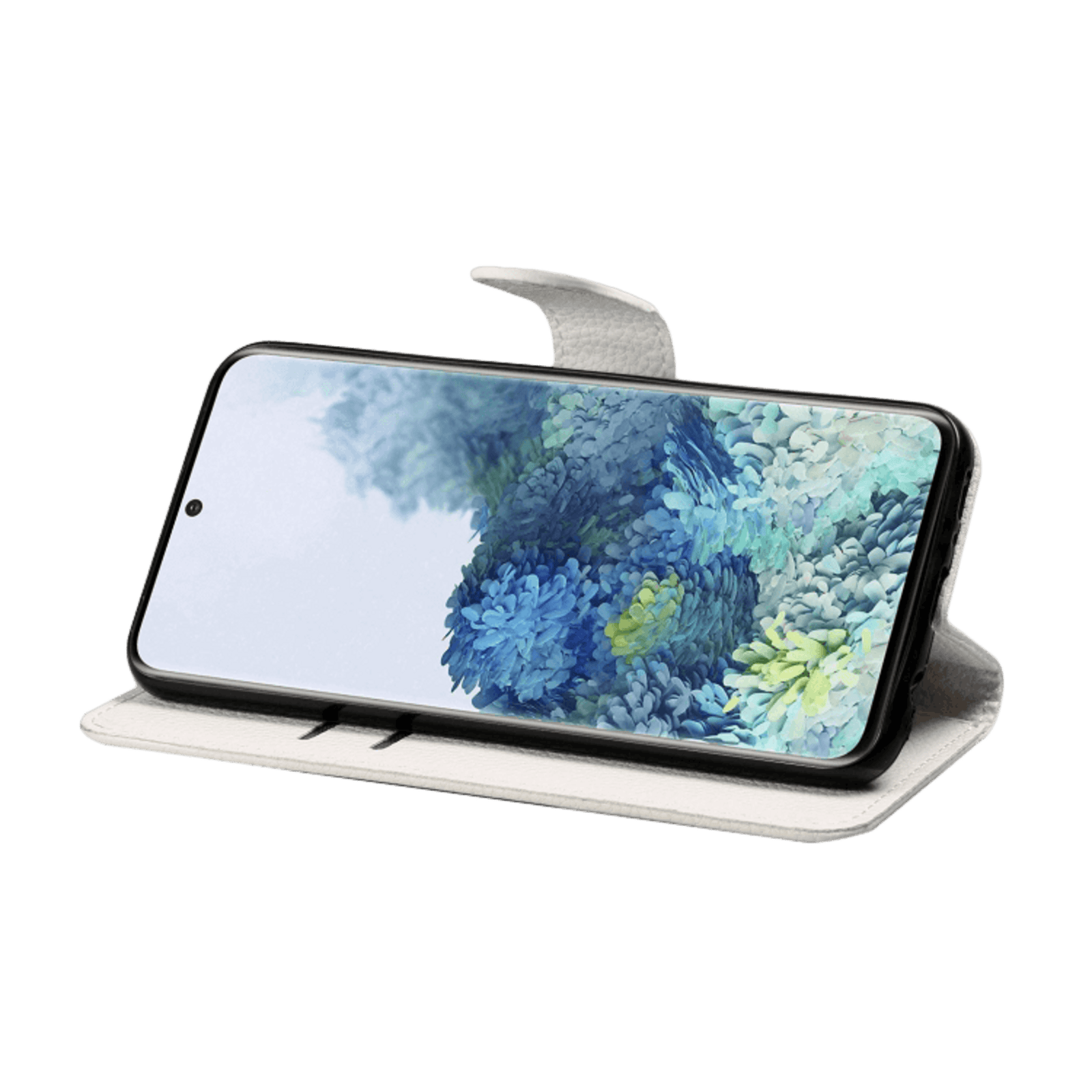 Mocaa Samsung Galaxy A71 Bling Bookcase Hoesje Vlinders Wit