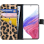 My Style Galaxy A53 Portemonnee Hoesje Leopard - Voorkant