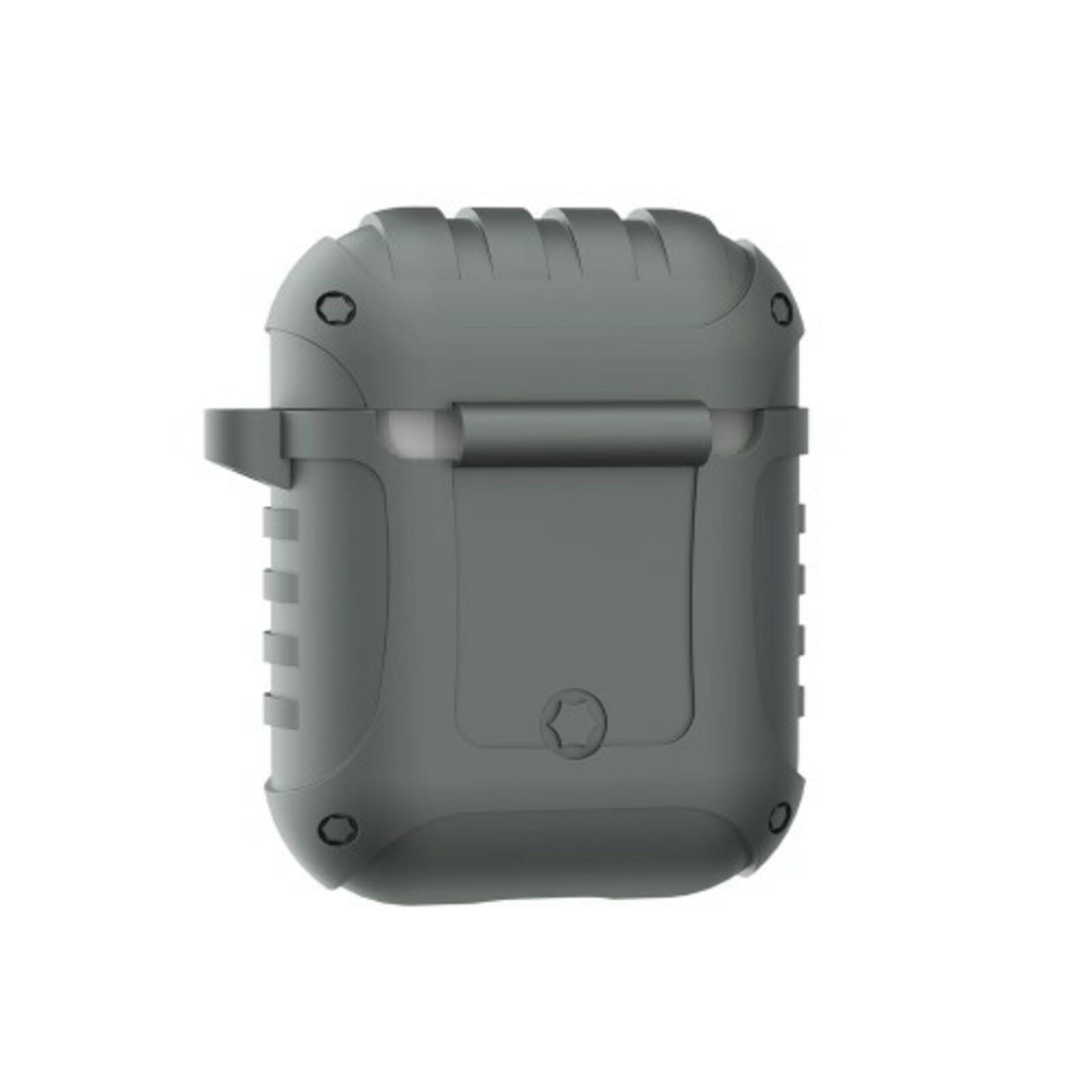 Comfycase Shockproof AirPods 1/2 Hoesje met Riemhaak Grijs