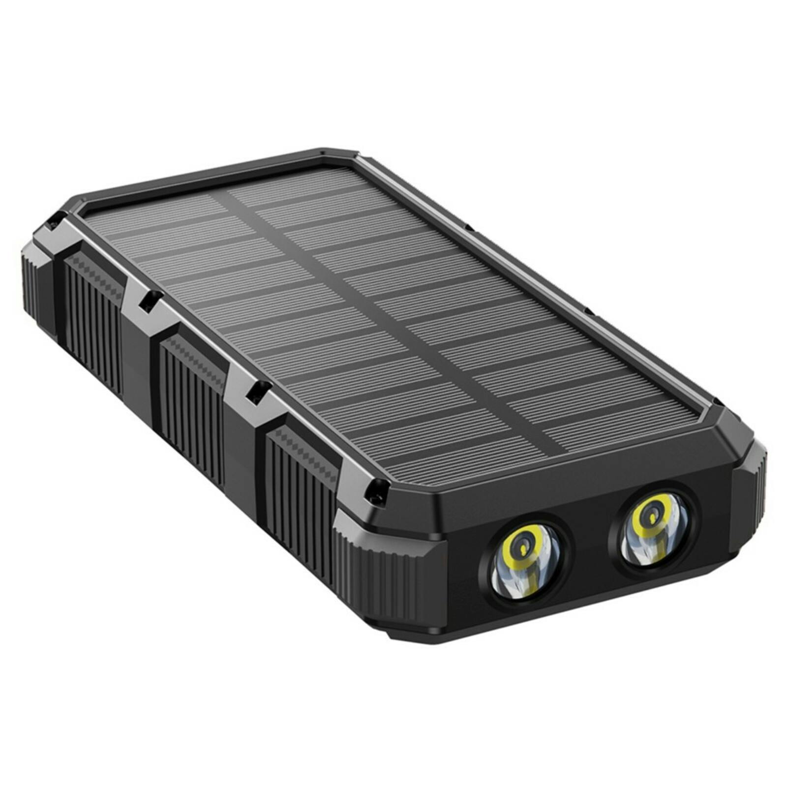 PSOOO 20.000mAh Rugged Solar Charging Powerbank Zwart 20.000 mAh
