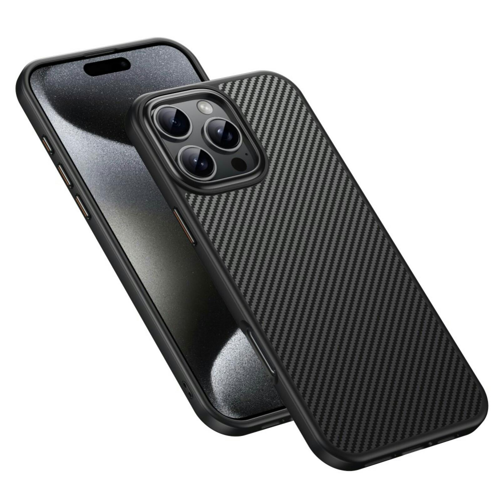 Mocaa iPhone 16 Pro Slim Carbon Pantser MagSafe Case Zwart