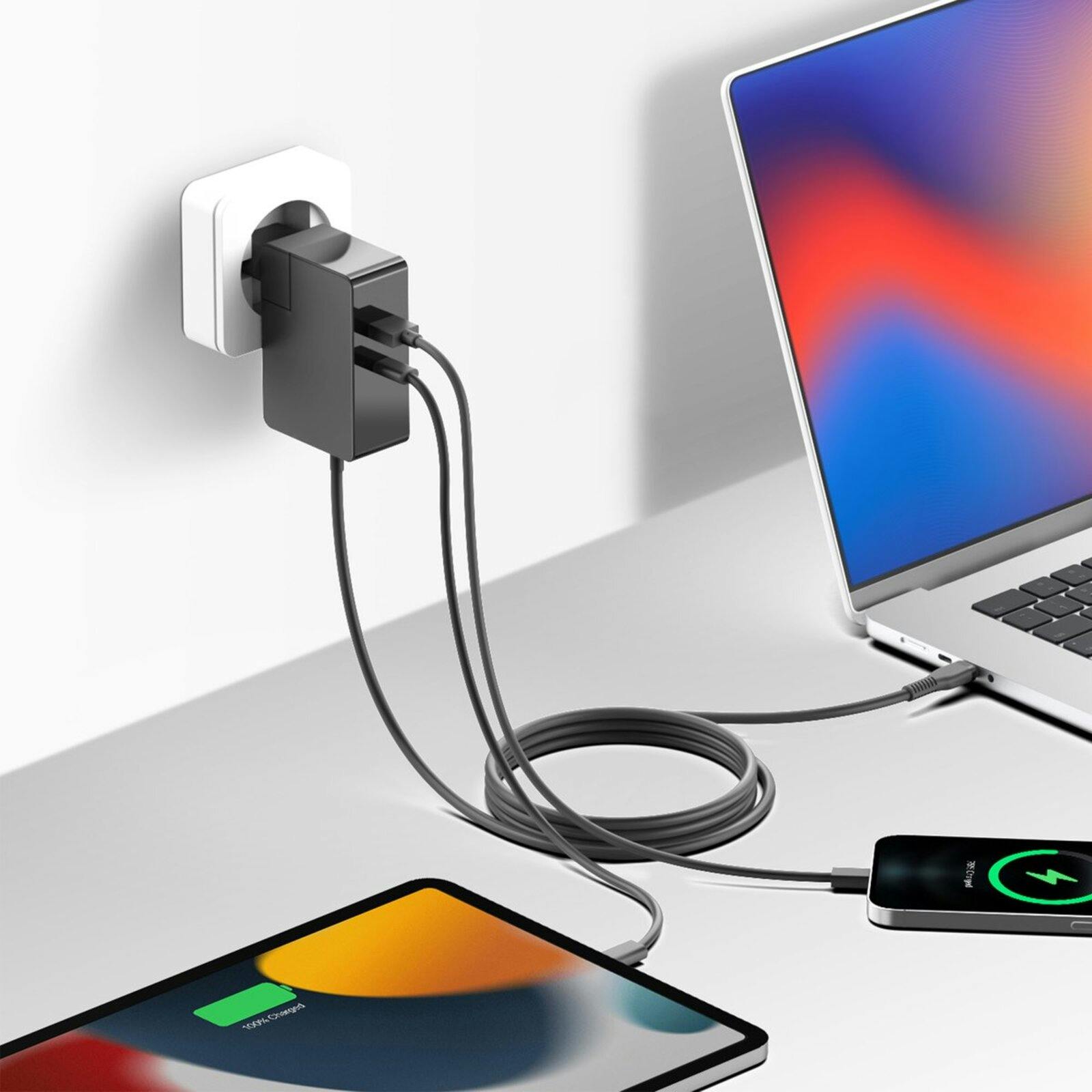 Musthavz 100W Laptop Oplader met Verlengsnoer