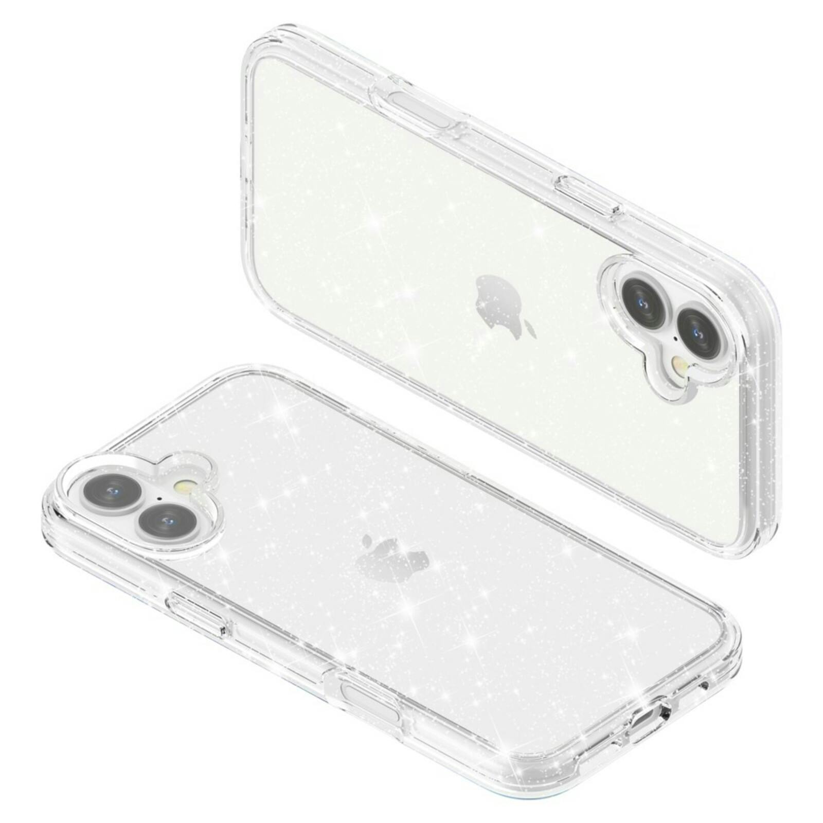 Mocaa Apple iPhone 16 Glitz Beschermhoesje Transparant