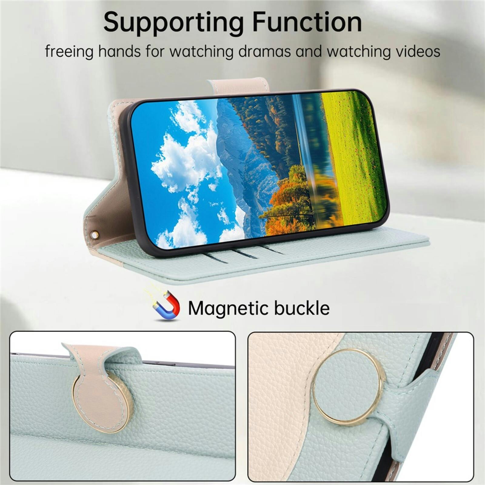 TwoTone Samsung Galaxy S26 Ultra Zipper Boek Hoesje Groen