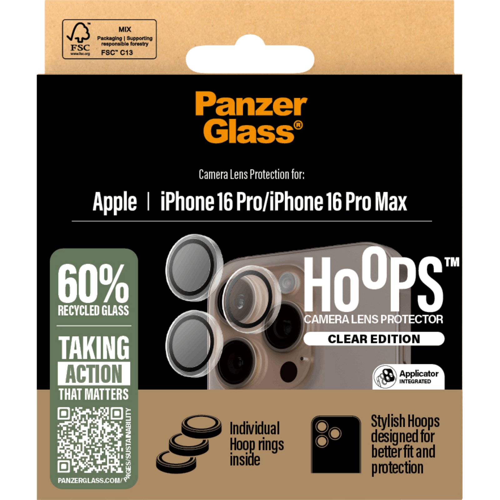 PanzerGlass iPhone 16 Pro (Max) Hoops Camera Lens Protector