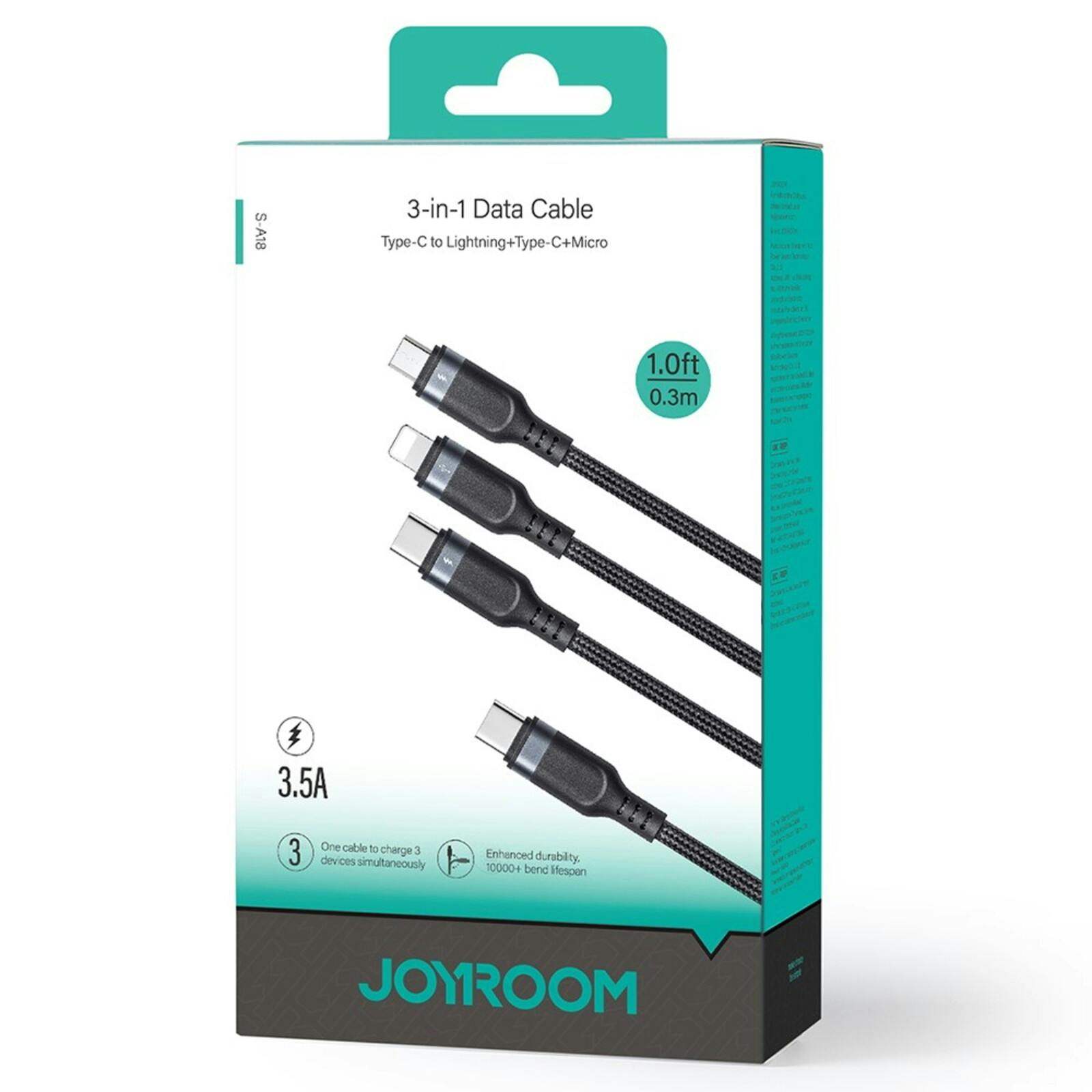 Joyroom All-in-One Oplaadkabel Zwart 1m