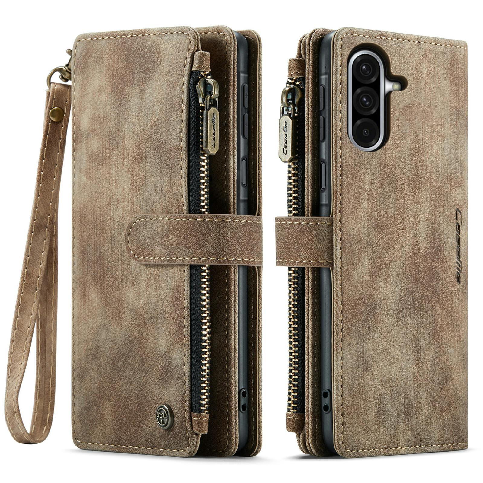 Caseme Samsung Galaxy A57 Vintage Wallet Hoesje Bruin