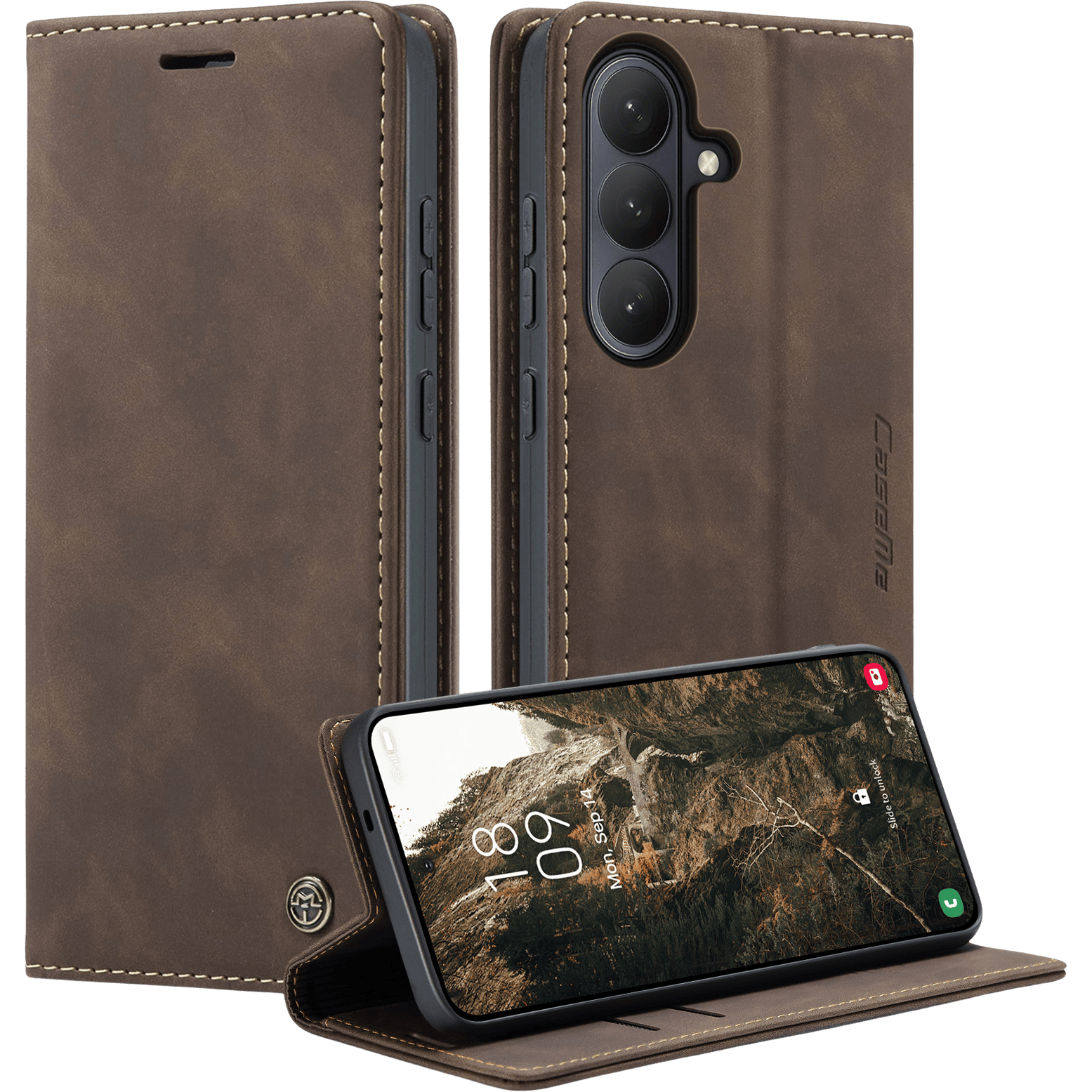 Caseme Samsung Galaxy S26 Business Bookcase Hoesje Donkerbruin