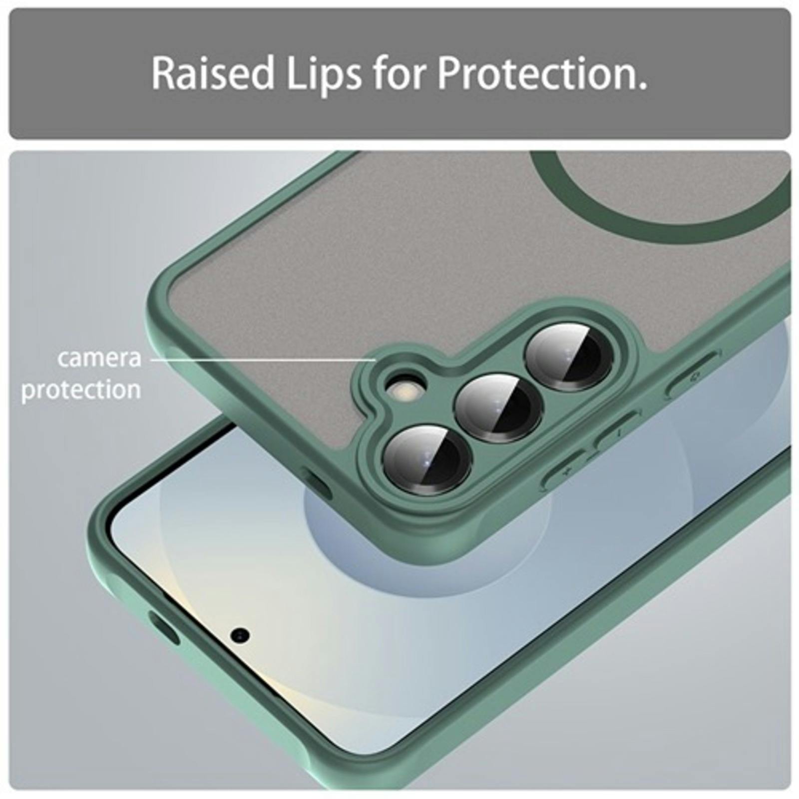 CaseBody Samsung A56 Slim Anti-Shock MagSafe Hoesje Groen