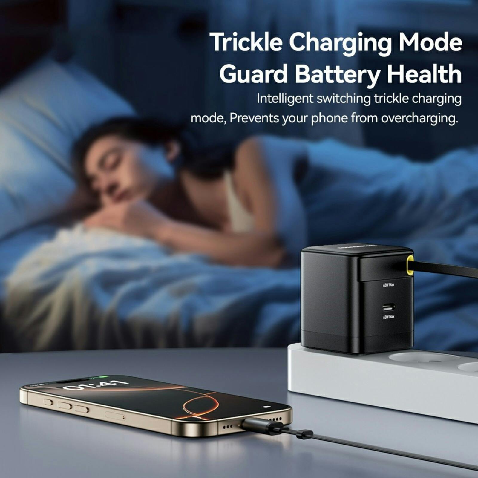 Essager 65W Fast Charging USB-C Oplader met kabel Zwart