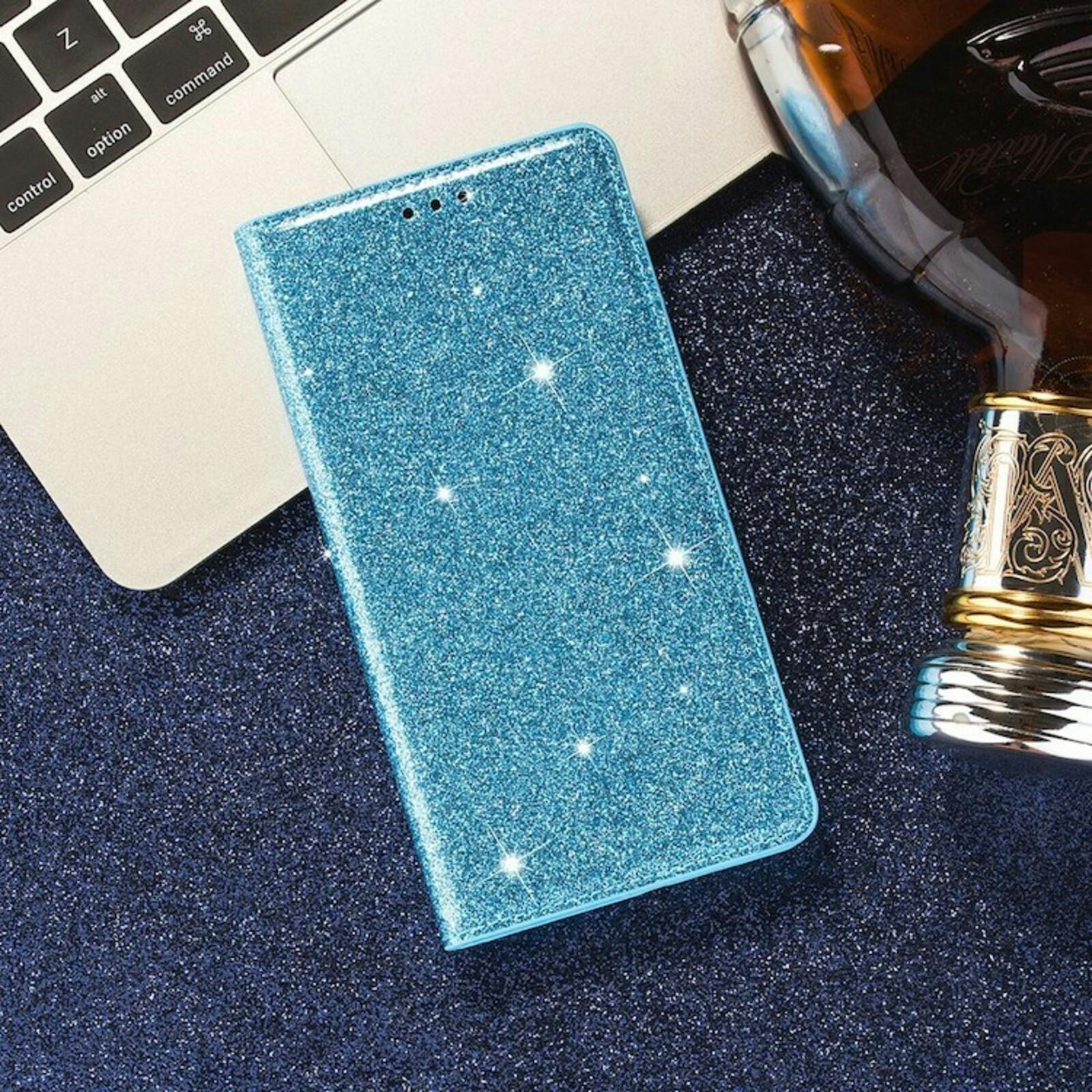 Comfycase iPhone 12 (Pro) Flash Powder Slim-Fit Flipcover Blauw