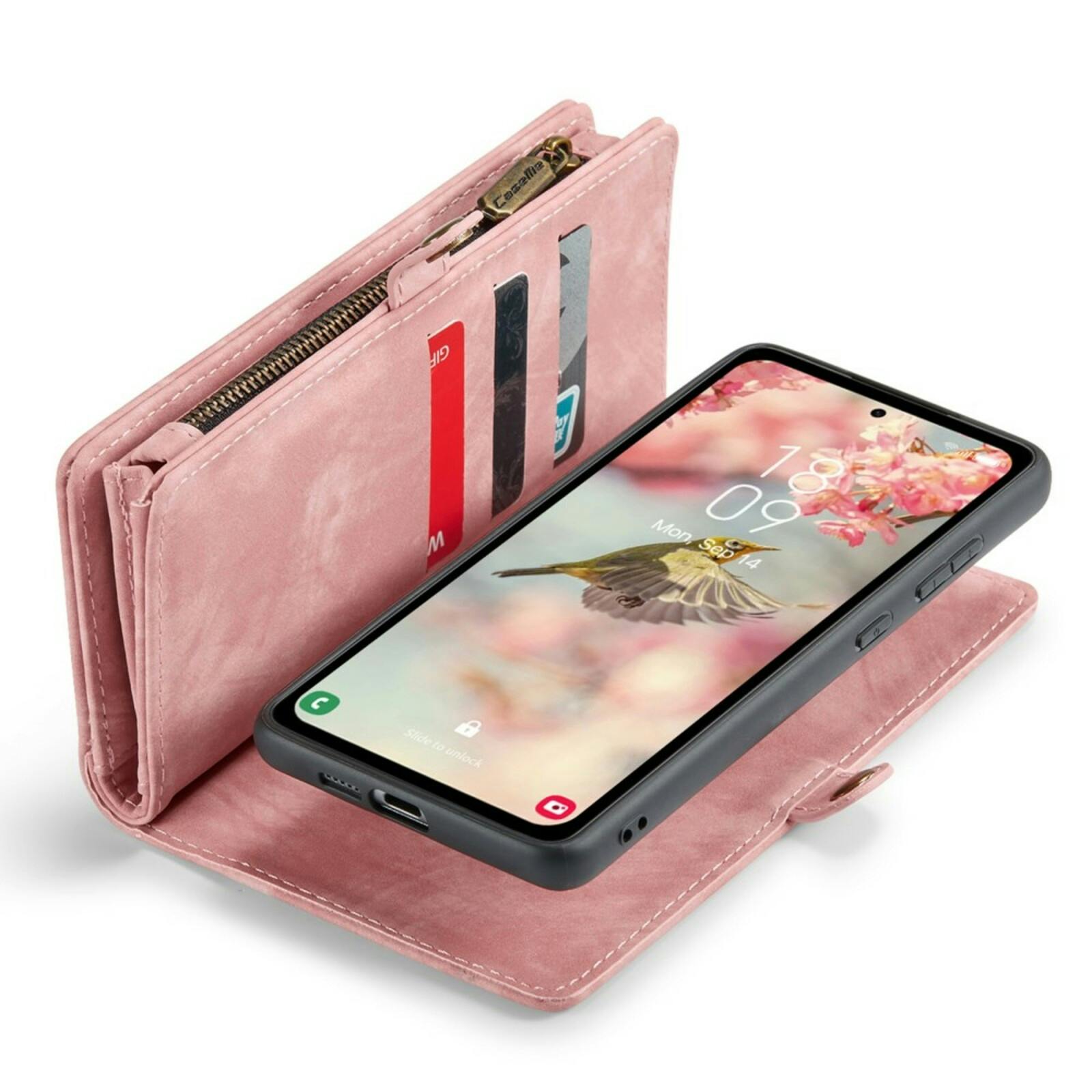 Caseme Samsung A55 Vintage Wallet Hoesje Roze
