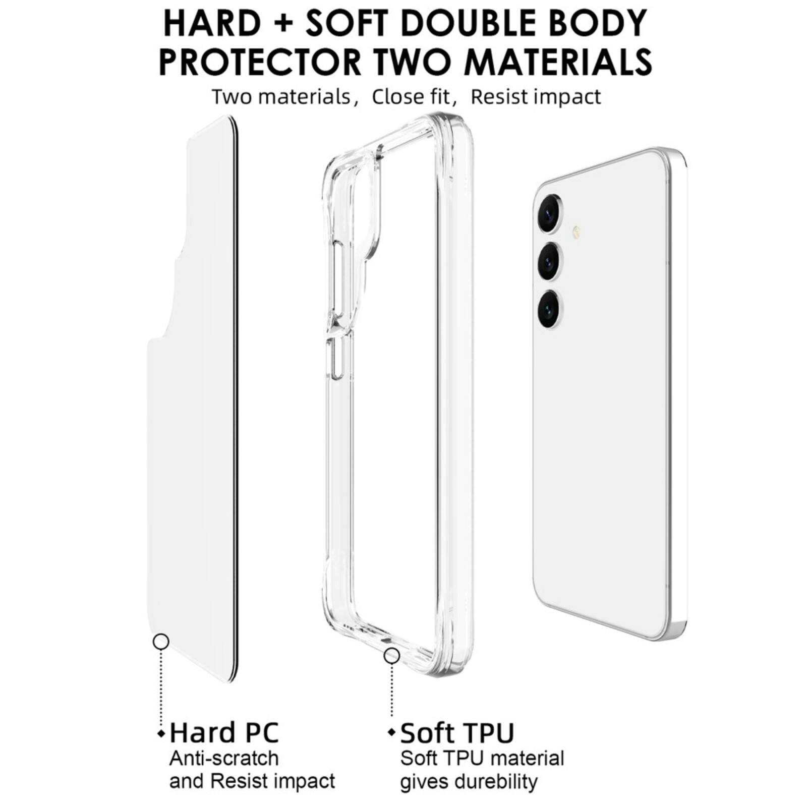 CaseBody Samsung S25 Dual Layer Anti-Shock Hoesje Transparant