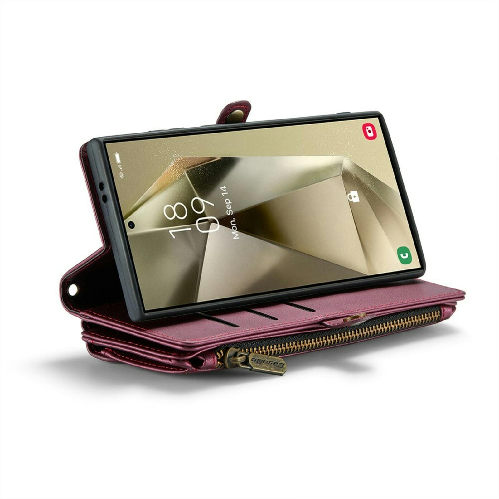 Caseme Samsung S24 Ultra Clutch Wallet met Koord Bordeaux