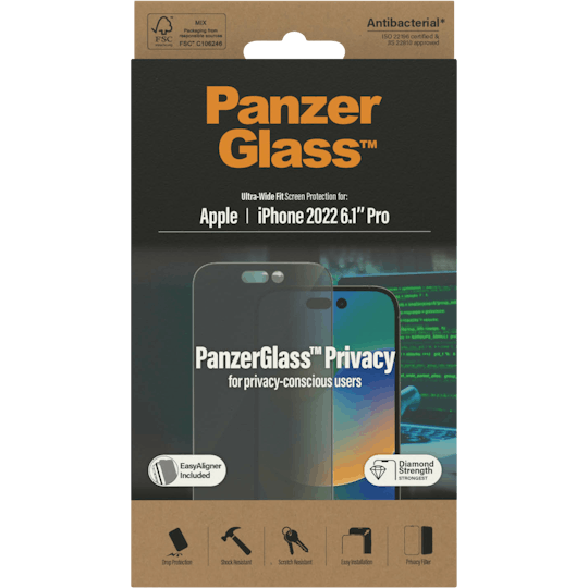 PanzerGlass iPhone 14 Pro Ultra-Wide Fit Screenprotector Privacy