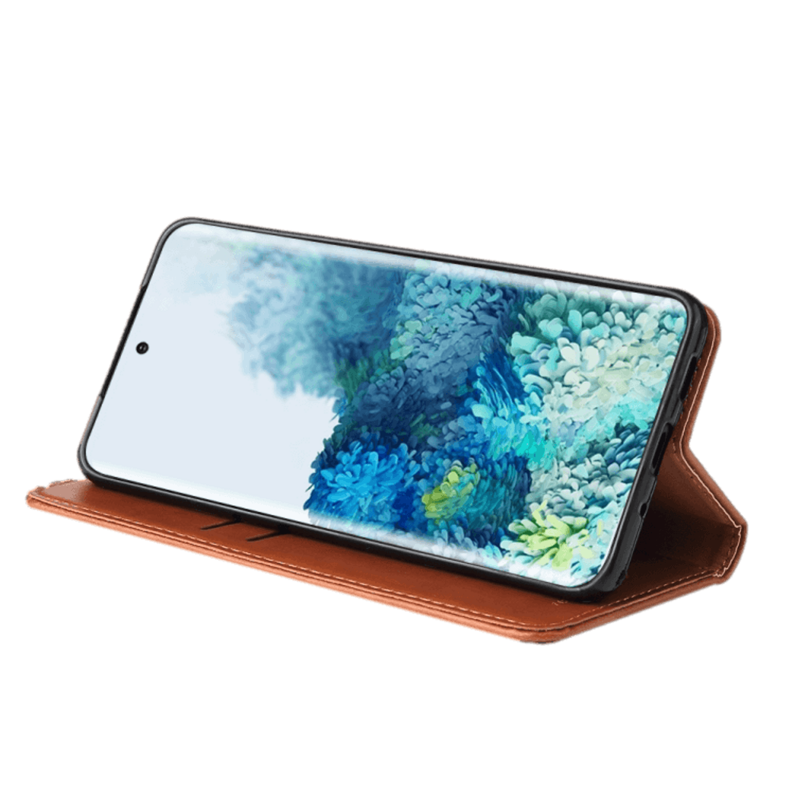 Fierre Shann Samsung Galaxy S20 Plus Slim Wallet Hoesje Bruin