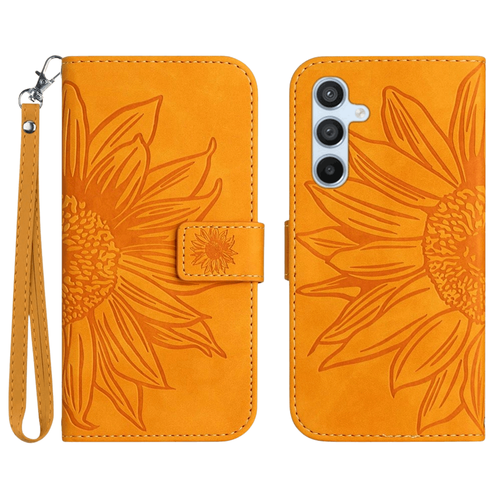 Mocaa Samsung A17 (5G) Sunflower Bookcase met Koord Geel