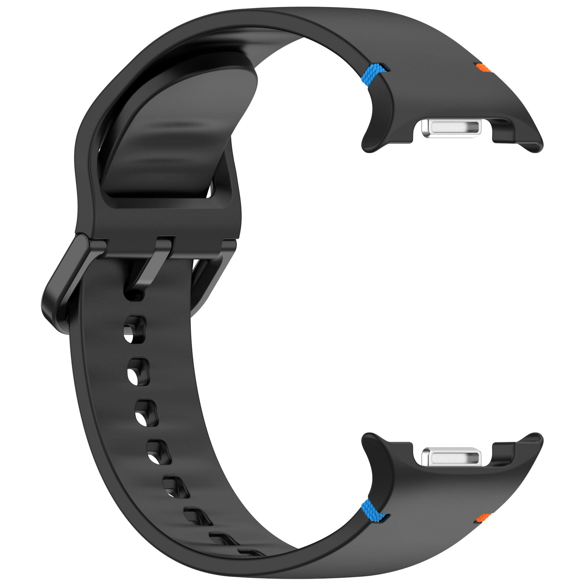Mocaa Samsung Galaxy Watch8 Siliconen Bandje 44mm Zwart