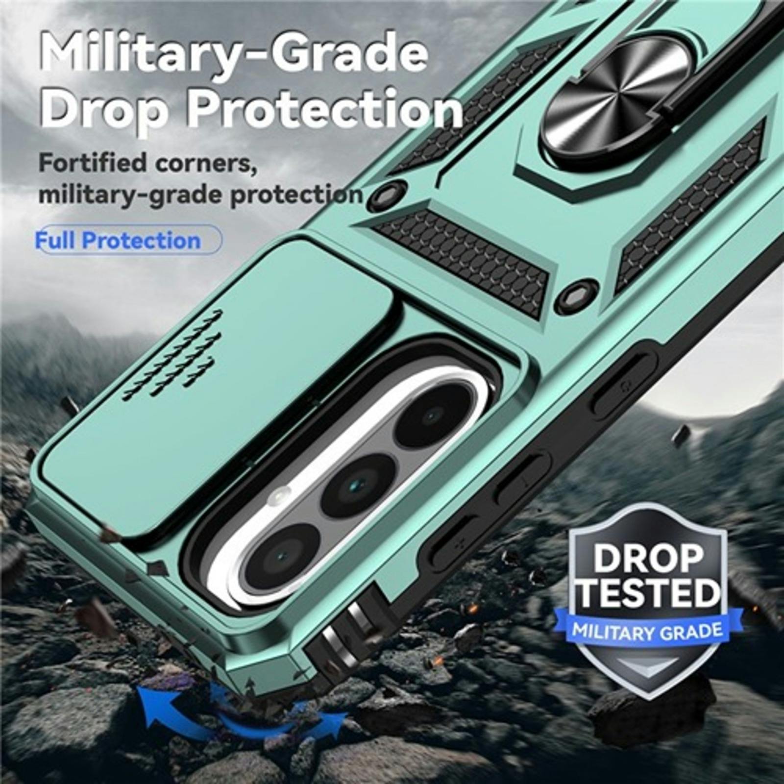 CaseBody Samsung A56 / A36 Shield Case met Camera-schuif Groen