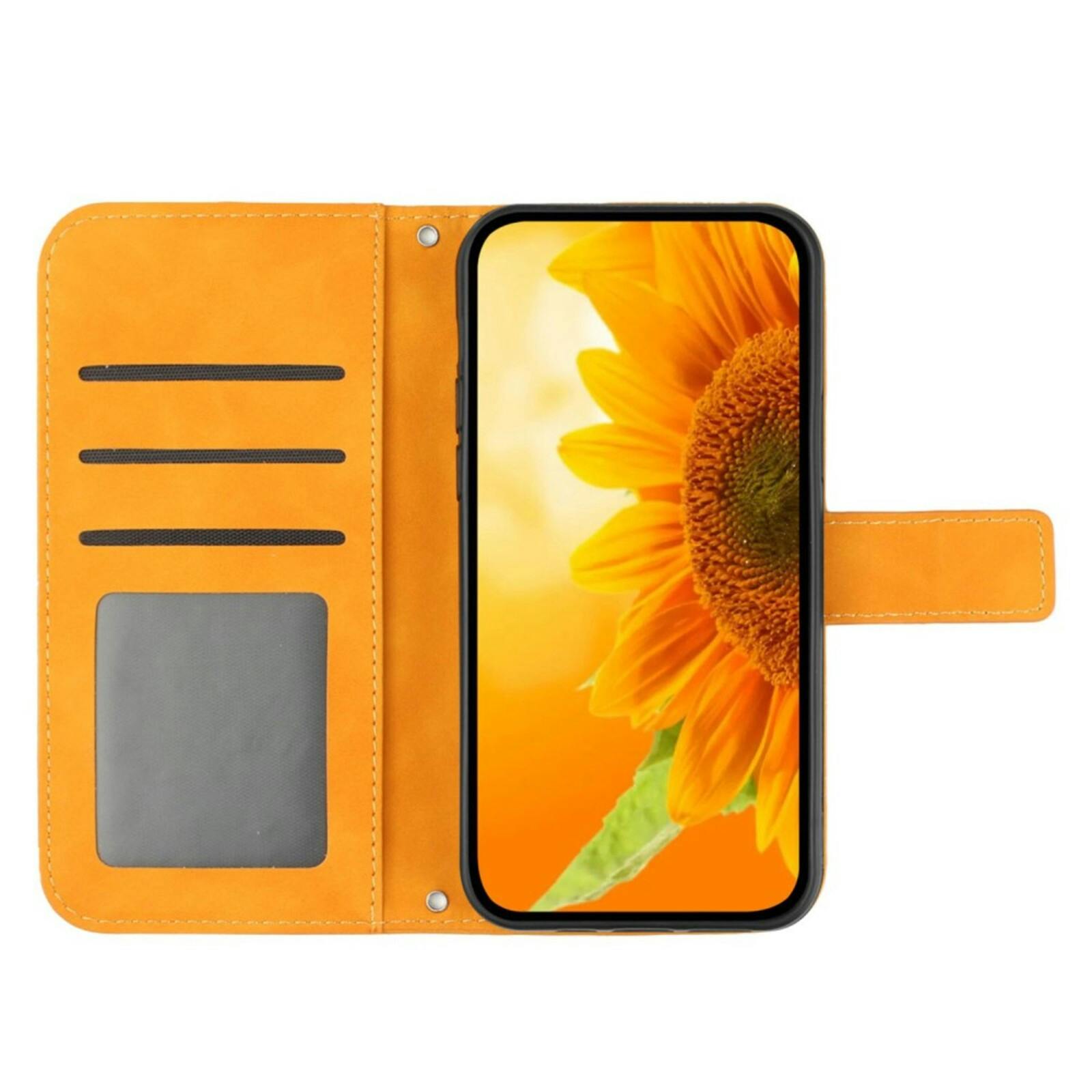 Mocaa Samsung Galaxy A56 Sunflower Bookcase met Koord Geel