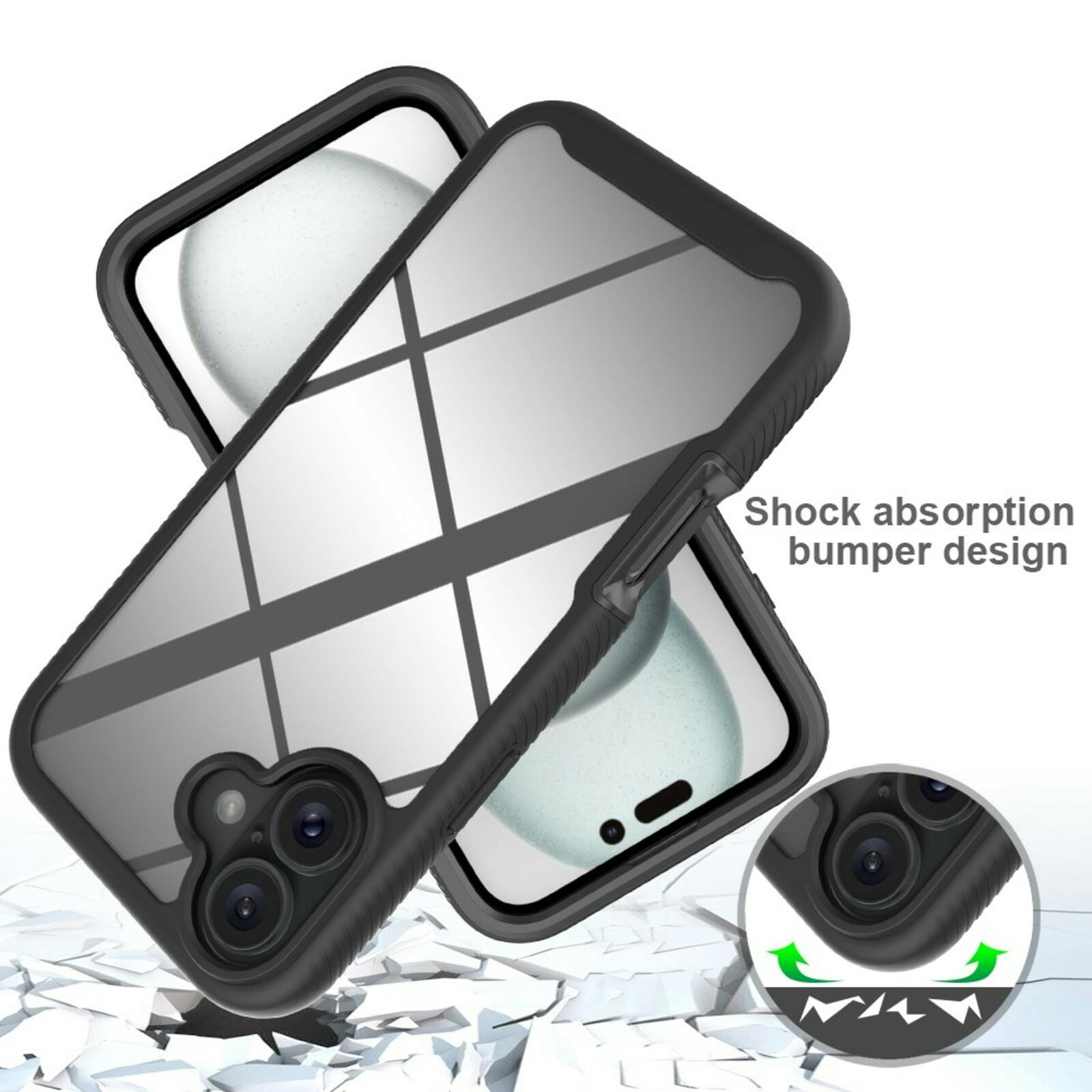 Comfycase iPhone 16 Plus Full Protection Cover Zwart