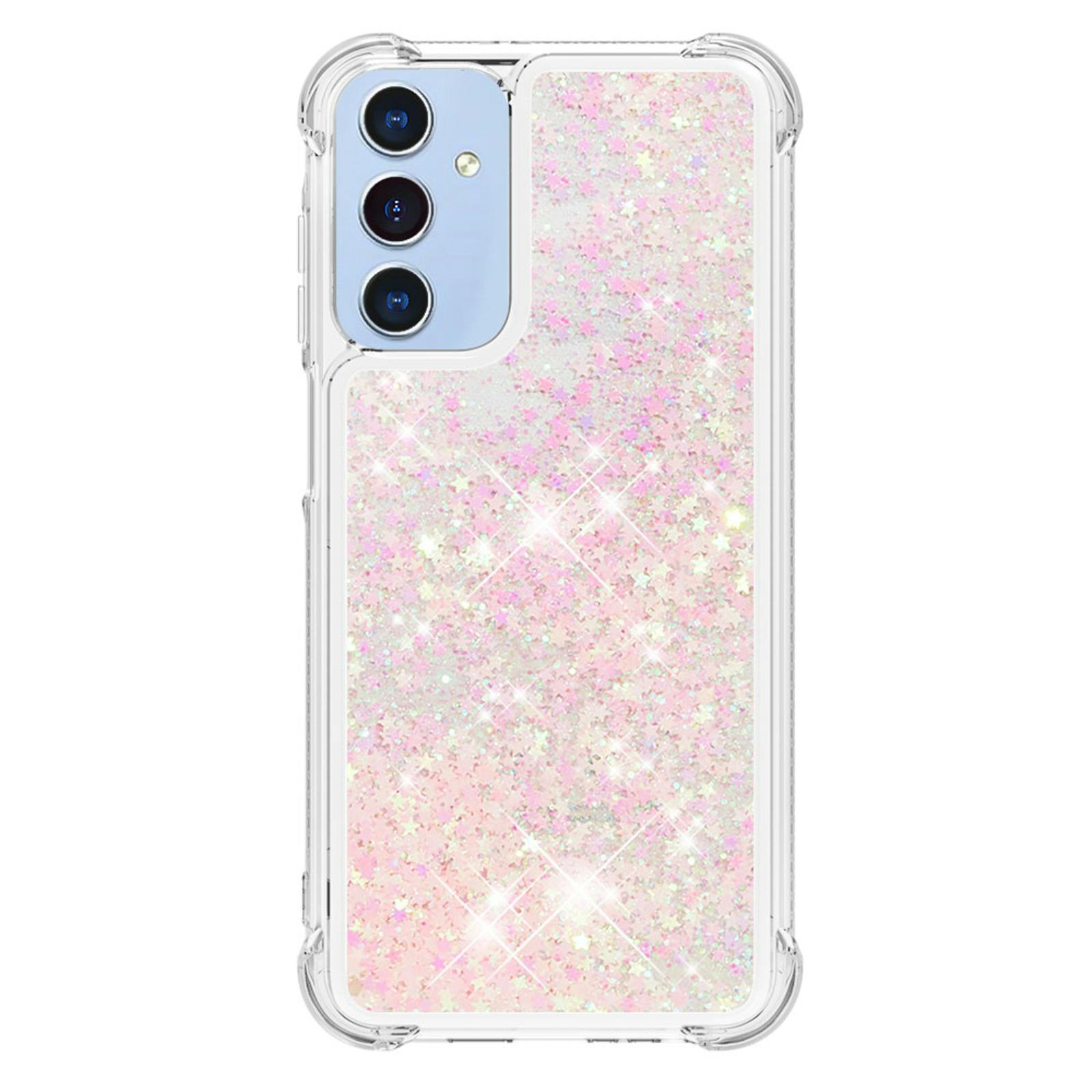 Mocaa Samsung Galaxy A17 (5G) Valbestendig Glitter Hoesje Roze