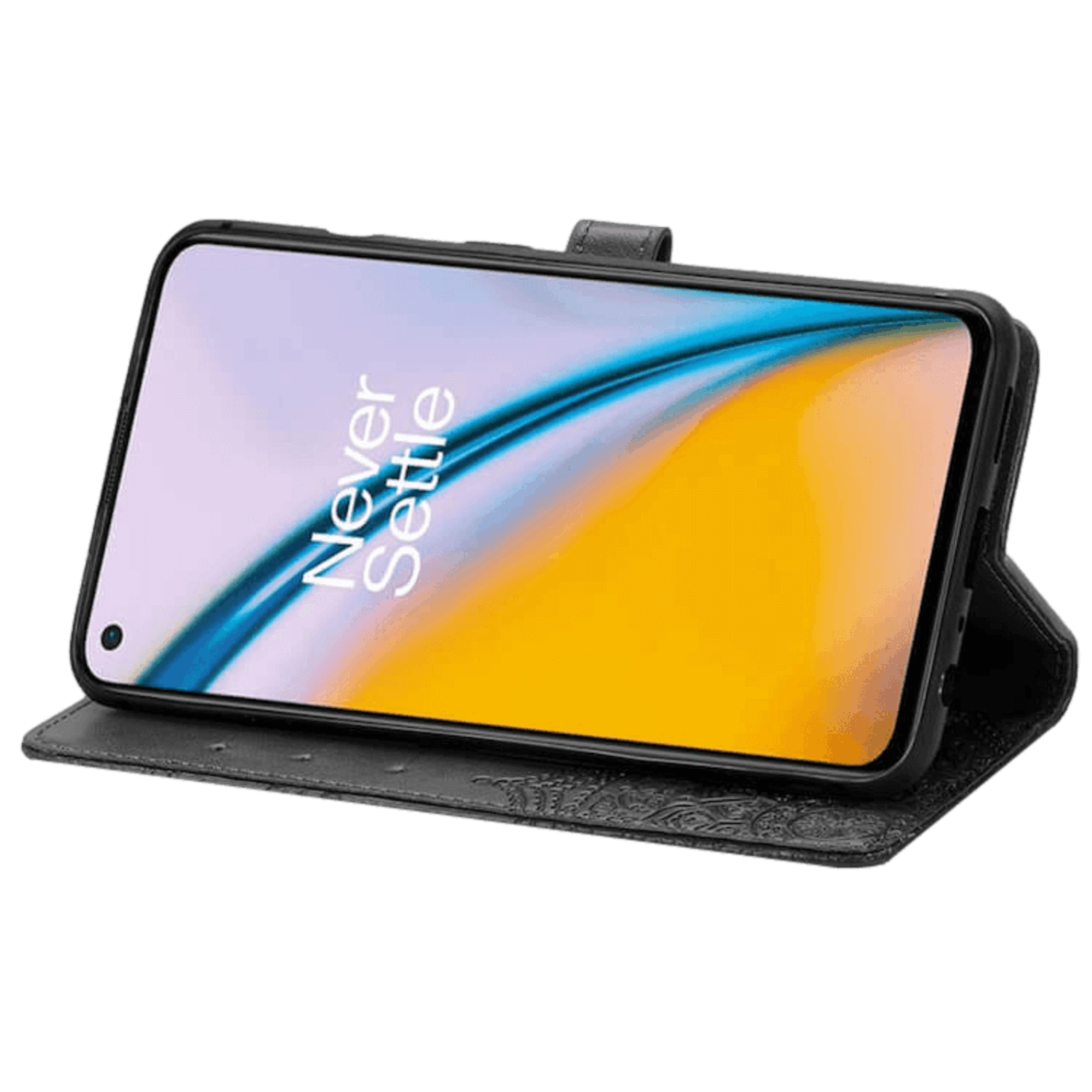 Comfycase OnePlus Nord 2 Butterfly Booklet Telefoonhoesje Zwart