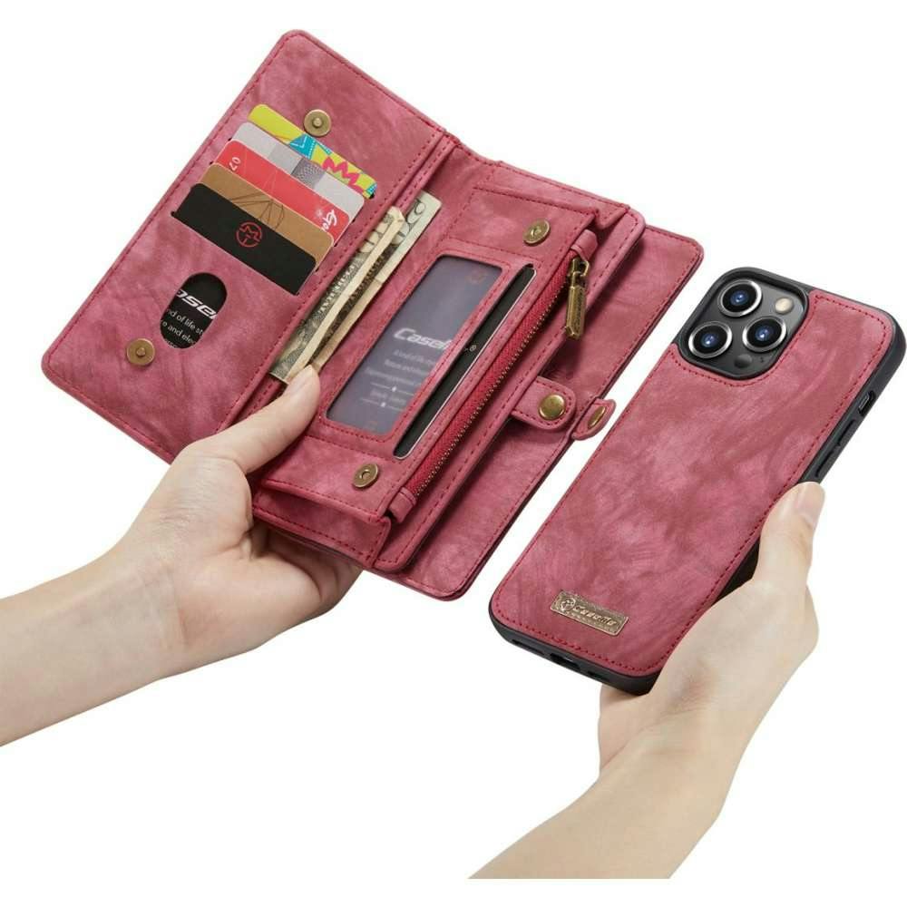 Caseme iPhone 13 Pro Portemonnee Hoesje Alles-in-één Rood