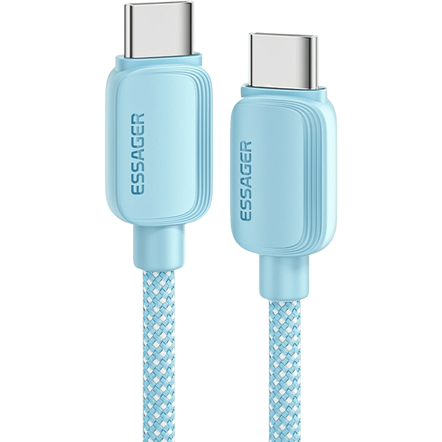 Essager 100W(!) Smartphone en Laptop Data+Oplaadkabel USB-C naar USB-C Blauw 1m